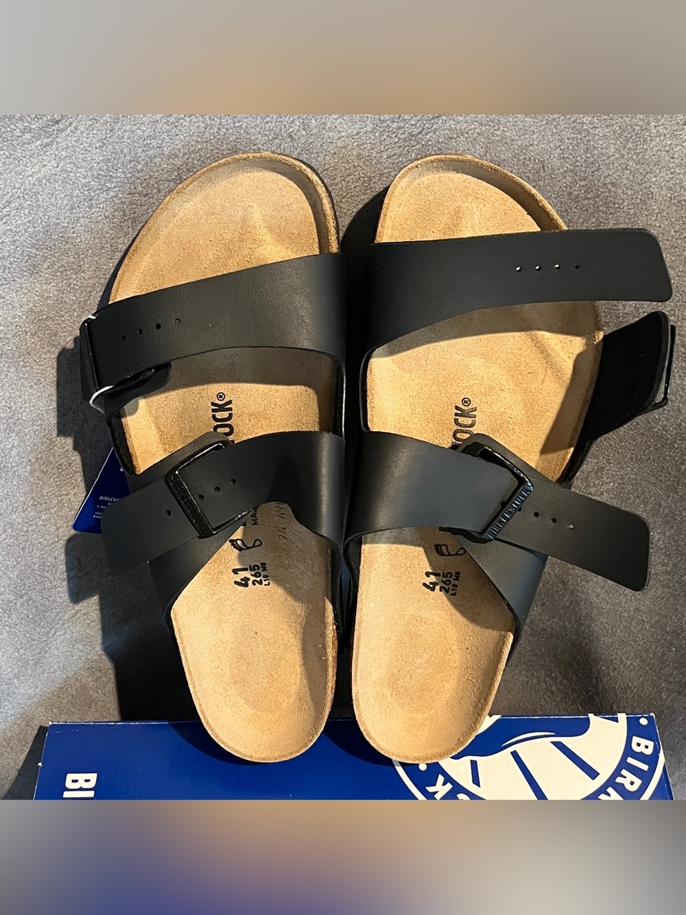 Birkenstock Women’s Arizona Sandals Birko Flor Black Size 10 US 41 EU